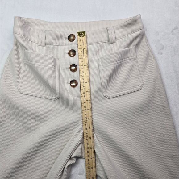 Joie Corduroy High Rise Flare Leg Exposed button Front Pants 8 (30x31) - Picture 5 of 8